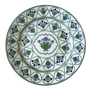 Grace Teaware Fine Porcelain Salad Plates 8in Green Blue Floral Set of 4 NEW